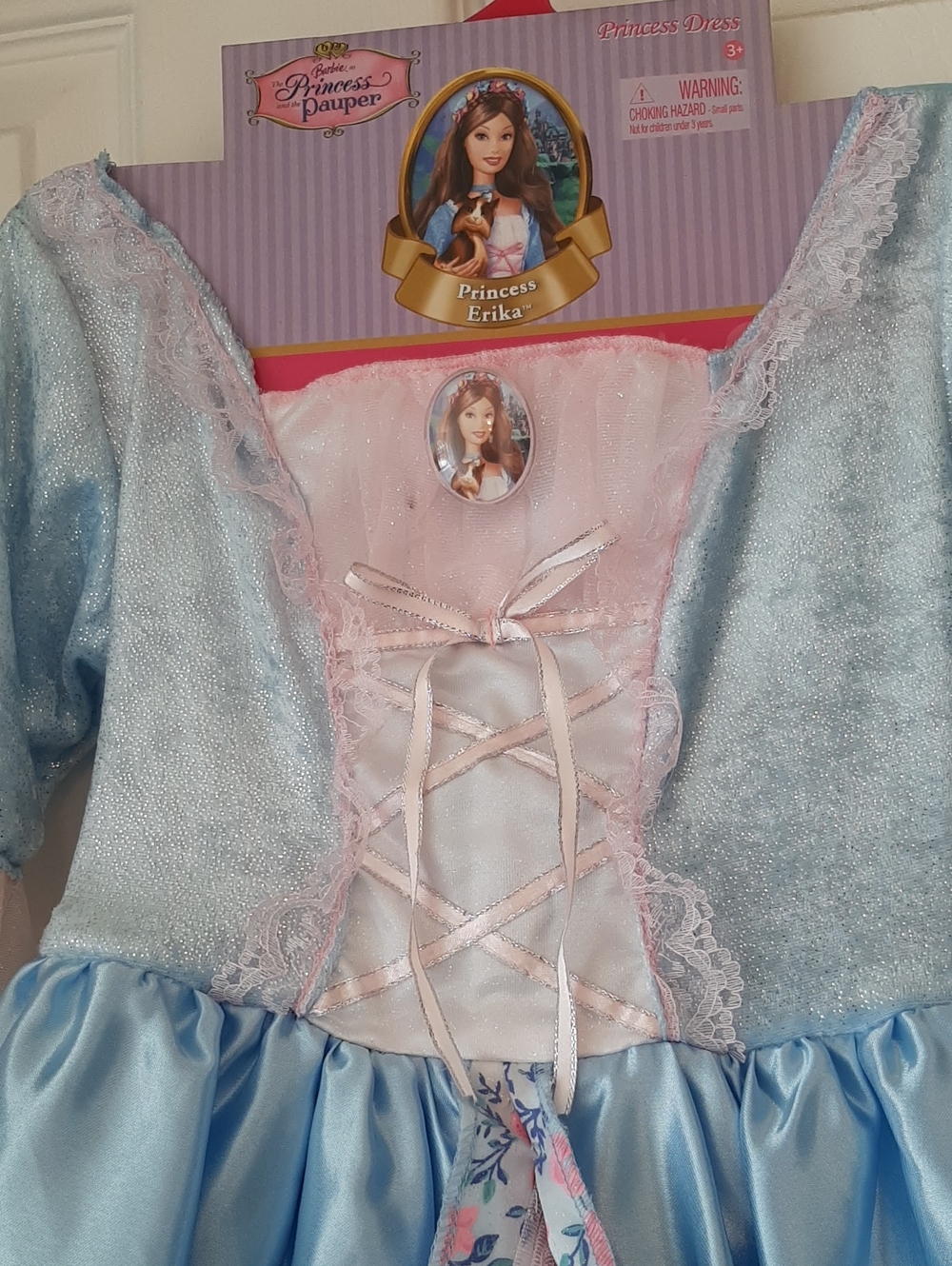 Barbie Blue and Pink Floral Princess Erika Costume Dress NWT - Picture 2 of 7